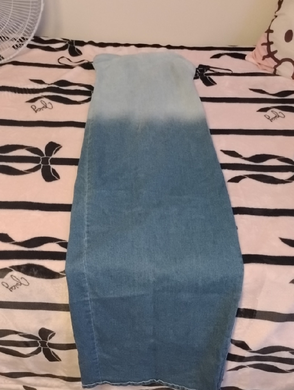 Blue Maxi 👗 Ombre Denim Tube Dress